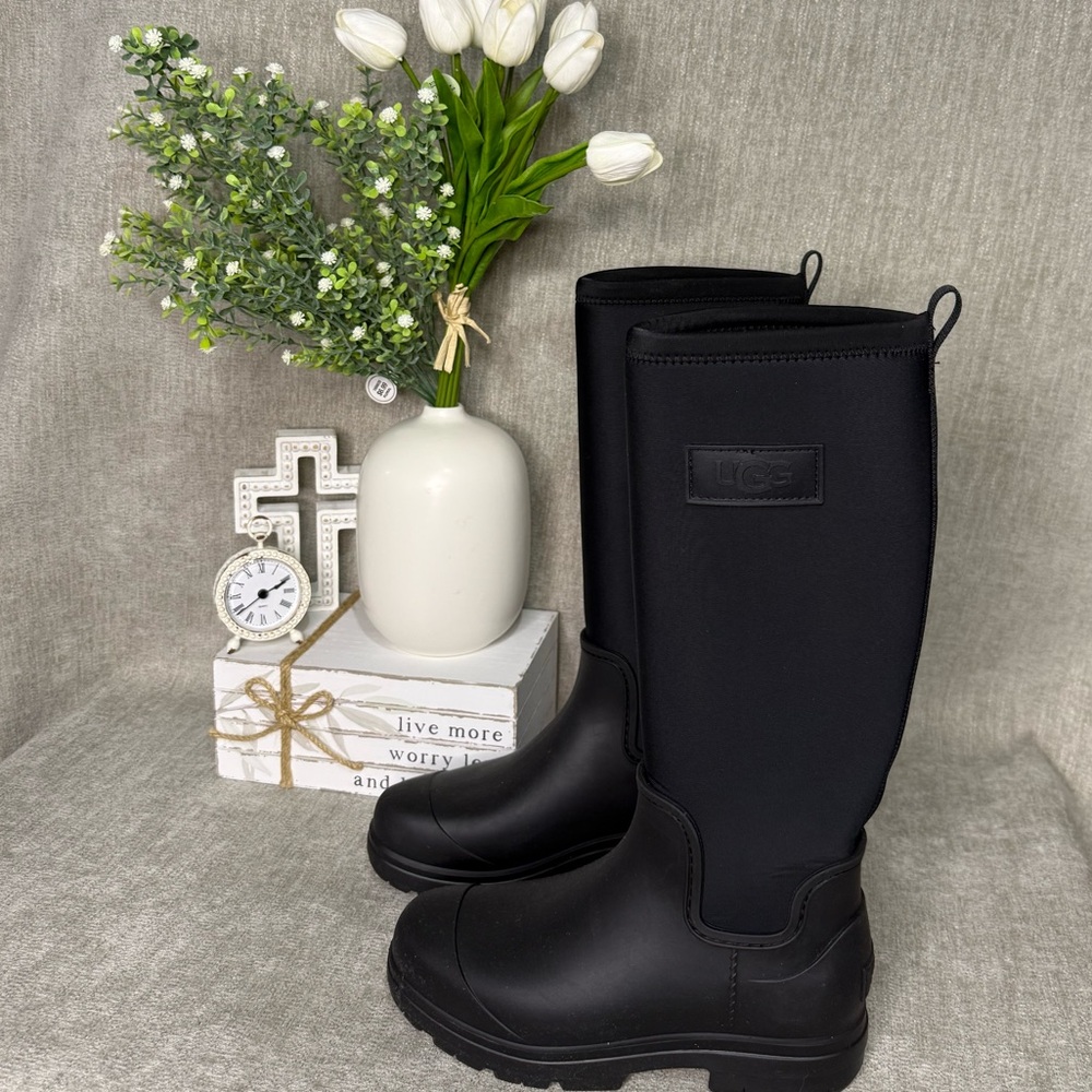 UGG Black Tall Waterproof Rain Boots
